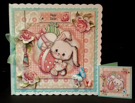 Bunny Run Easter Card Front Kit by Deborah Sweet