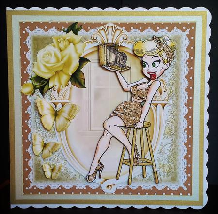 Retro Selfie Card Front Kit by Deborah Sweet