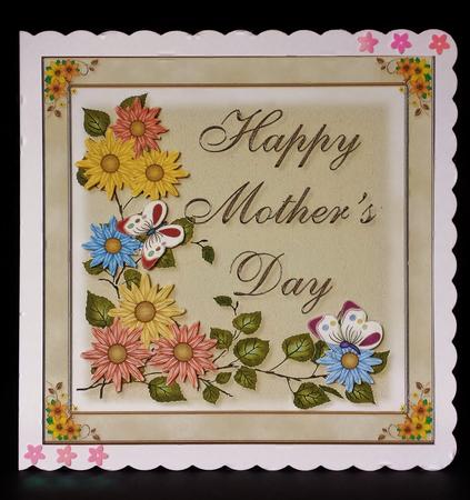 Happy Mothers Day Flowers 8" Square Card by Deborah Sweet