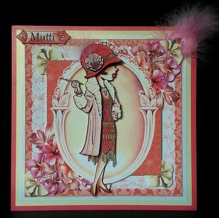 Pinky the Socialite Card Front Kit by Deborah Sweet