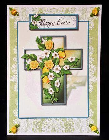 Yellow Roses in Cross Easter or Sympathy Mini Kit by Deborah Sweet