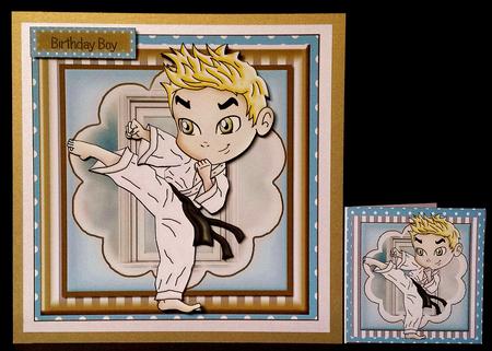 Martial Arts Boy Card Front Kit by Deborah Sweet
