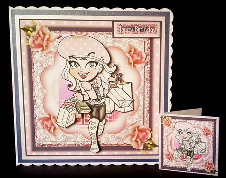 Maddison Goes Shopping Card Front Kit by Deborah Sweet