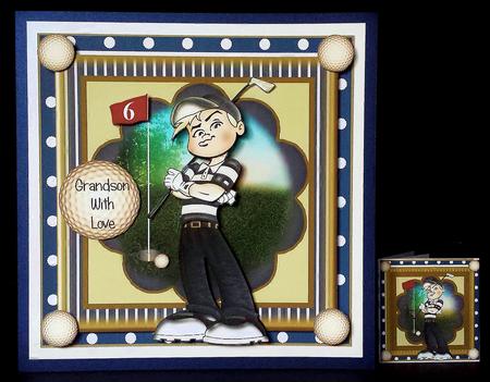 The Little Golfer Card Front Kit by Deborah Sweet