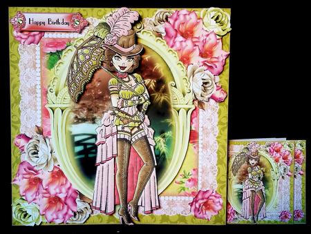 Beautiful Paige Parasol Card Front Kit by Deborah Sweet