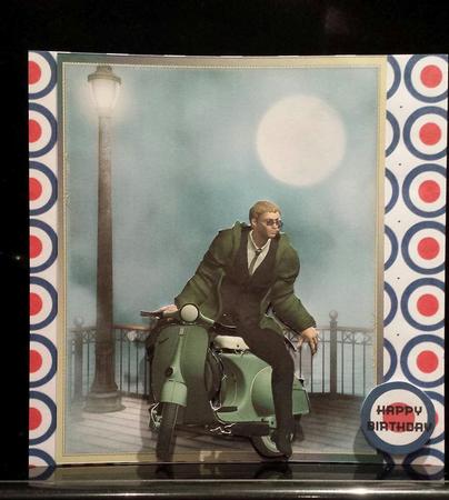 1960's Brighton Lambretta Boys Card Topper by Deborah Sweet