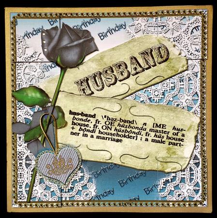 Grey Rose Husband Def Birthday 8inch Picture Sheet by Deborah Sweet