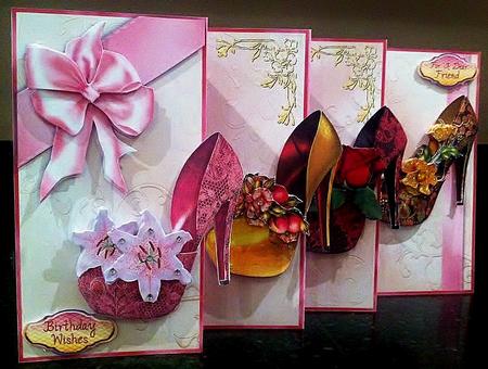 4-fold Card Kit - Flower Shoes by Deborah Sweet