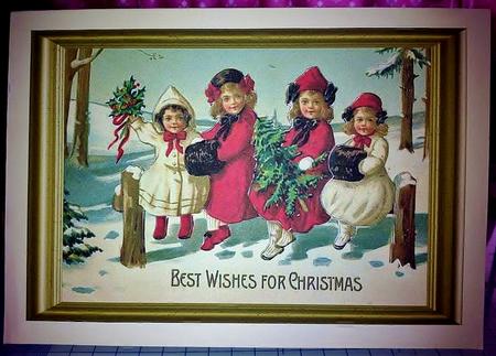 Vintage Christmas in the Snow Decoupage Topper by Deborah Sweet