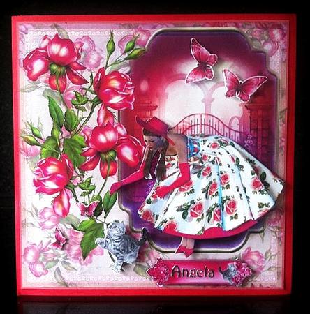 1950's Style Chasing Butterflies Mini Kit Card Front by Deborah Sweet