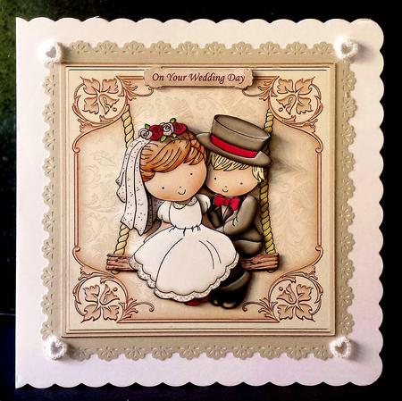 Wedding Swing Bride & Groom Topper & Decoupage by Deborah Sweet