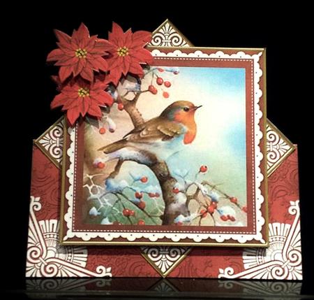 Red Robin Red Poinsettia Diamond Mini Card Kit by Deborah Sweet
