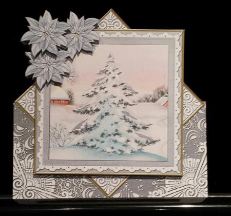 Snow Tree Silver Poinsettia Diamond Mini Card Kit by Deborah Sweet