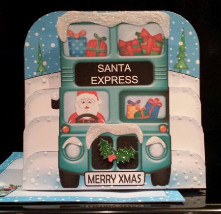 3D Xmas Santa Express Pop Out Card Kit by Deborah Sweet