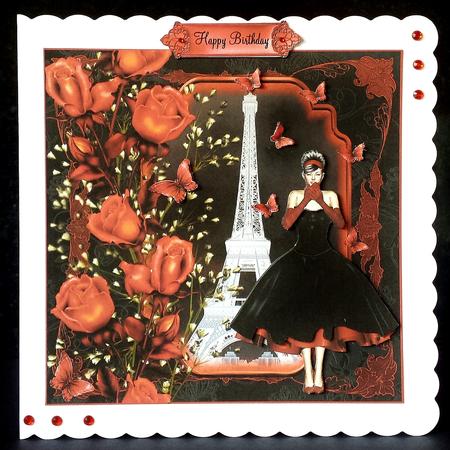 One Night in Paris 1950's Style Card Front by Deborah Sweet