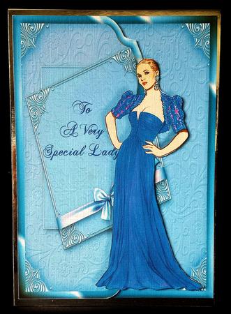 Vintage Lady Special Day Fancy Scalloped Edge Envelope Card by Deborah Sweet