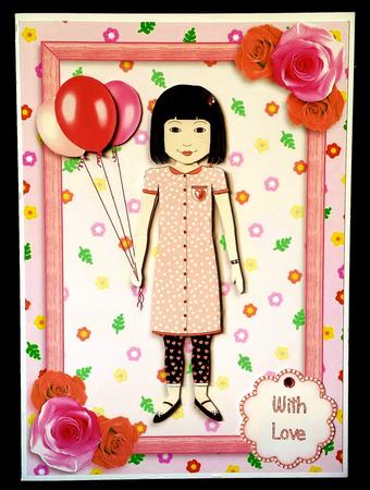Party Girl Shades of Pink A5 Decoupage by Deborah Sweet