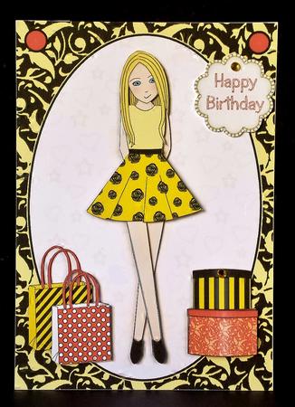 Teen Girl Blonde Boxes & Bags in Yellow A5 Decoupage by Deborah Sweet