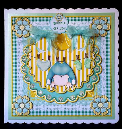 Beautiful Baby Boy Bib Card Front Kit by Deborah Sweet