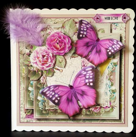 The Purple Flutters Card Front Kit by Deborah Sweet