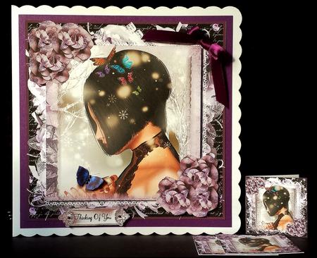 The Winter Butterflies Catcher Card Front Kit by Deborah Sweet
