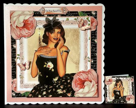 The Black Fascinator Card Front Kit by Deborah Sweet