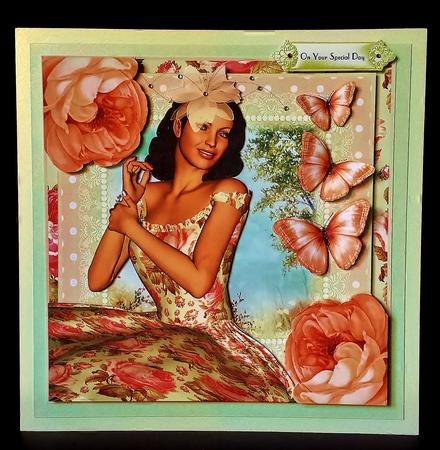 Pretty as a Peach Card Front Kit by Deborah Sweet