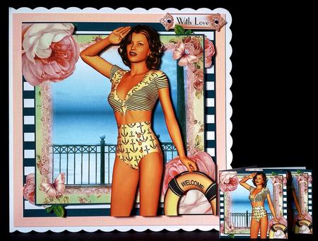 Hello Sailor! Retro Card Front Kit by Deborah Sweet