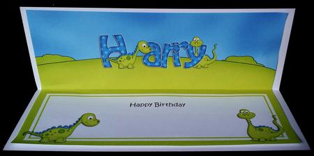 Large Dl Birthday Harry Denis Dinosaur Matching Insert by Deborah Sweet