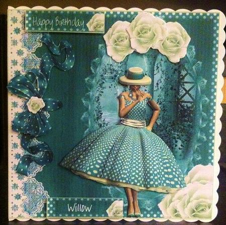 Grace in a Gorgeous Polka Dot Green Dress by Deborah Sweet