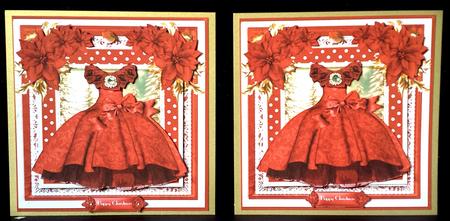 The Beautiful Red Christmas Dress Card Front by Deborah Sweet