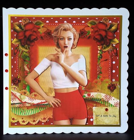 The Cute Red Shorts Card Front Kit by Deborah Sweet