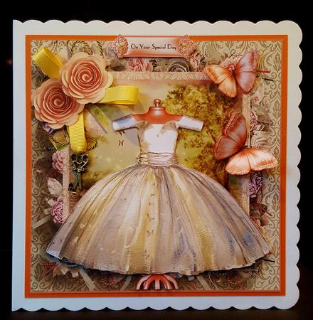 The White Silk Dress Card Front Kit by Deborah Sweet