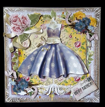 The Shabby Chic Lilac Dress Card Front Kit by Deborah Sweet