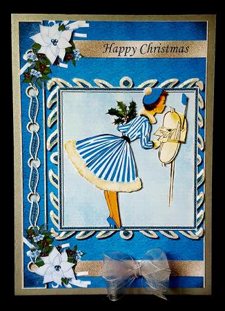 Retro Lady Collecting the Christmas Post Book Cover by Deborah Sweet