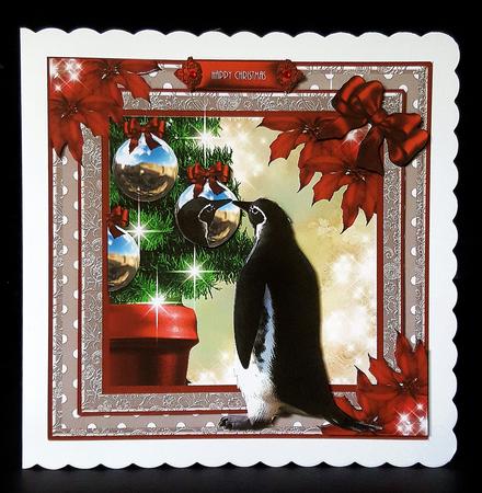 The Penguin and the Bauble Card Front Kit by Deborah Sweet
