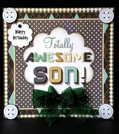 Totally Awesome Son Card Front Kit by Deborah Sweet