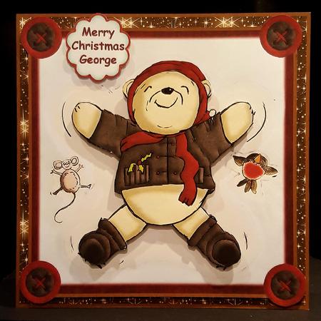 Snow Angel Friends Card Front Kit by Deborah Sweet