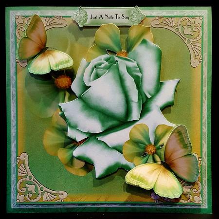 Mint Green Rose Card Front Kit by Deborah Sweet