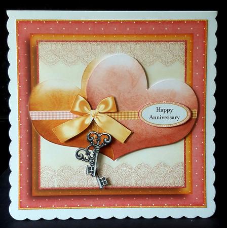Happily Together Hearts Card Kit Soft Pink Orange 755 by Deborah Sweet