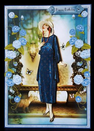 Contemplation Art Deco Lady by Deborah Sweet