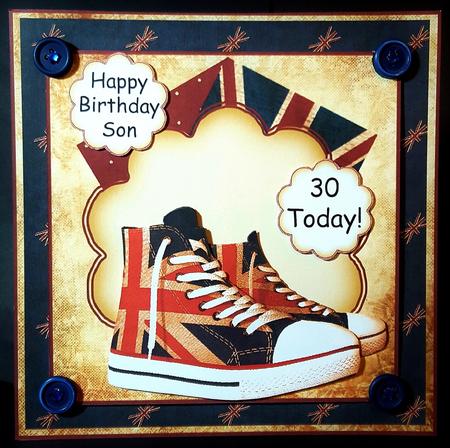 The Union Jack Sneakers Card Front Kit by Deborah Sweet