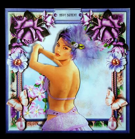 Lilac Flapper Card Front Kit by Deborah Sweet