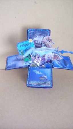 3D POP BOX CARD KIT - MAN EATERS by Deborah Turner