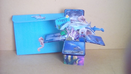 3D POP BOX CARD KIT - MAN EATERS by Deborah Turner