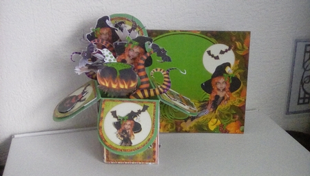3D POP UP BOX CARD KIT - WITCHES by Deborah Turner