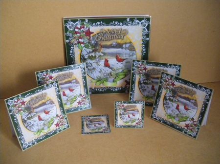 Christmas Cardinals Mini Kit by Deborah Turner