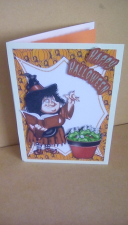 Witchywoo with frogs (orange) A5 by Deborah Turner