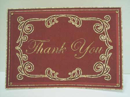 Elegant Swirls Thank You Card 1 by Deborah Braun
