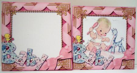 Baby Girl 3in Mini Card Envelope Scallop Bottom Stacker Aio by Deborah Braun